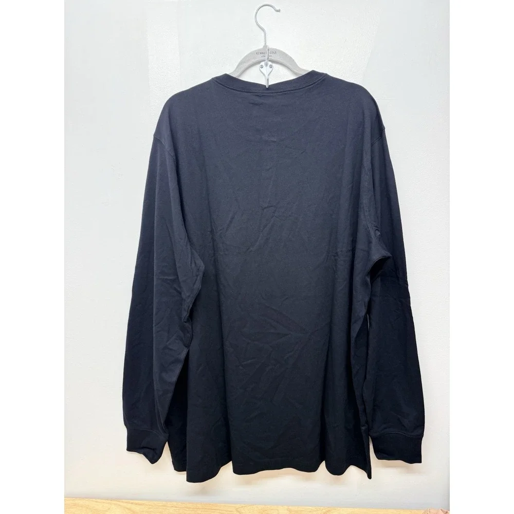 Lands End Mens XXLT Black Long Sleeve Henley Shirt Big‎ Tall Cotton Casual#31